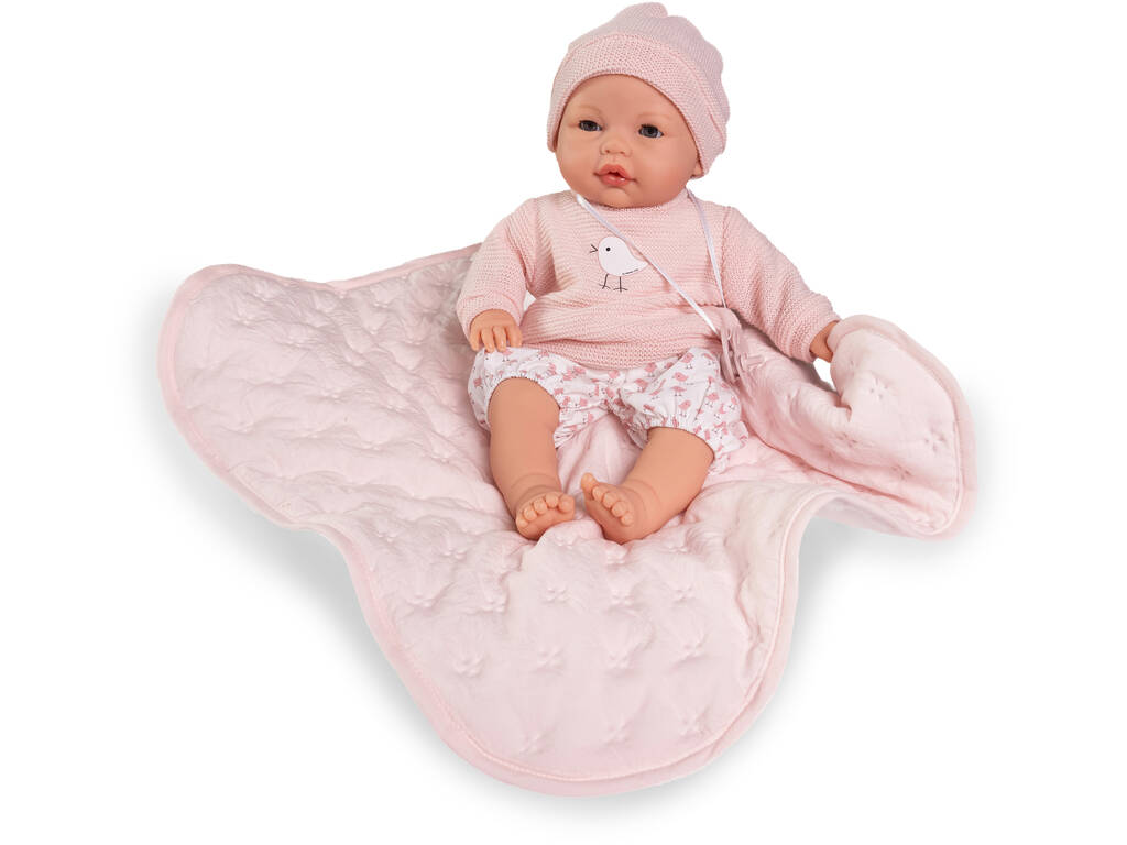 Bambola Bebè Bimba Lagrimitas da 37 cm con copertina imbottita