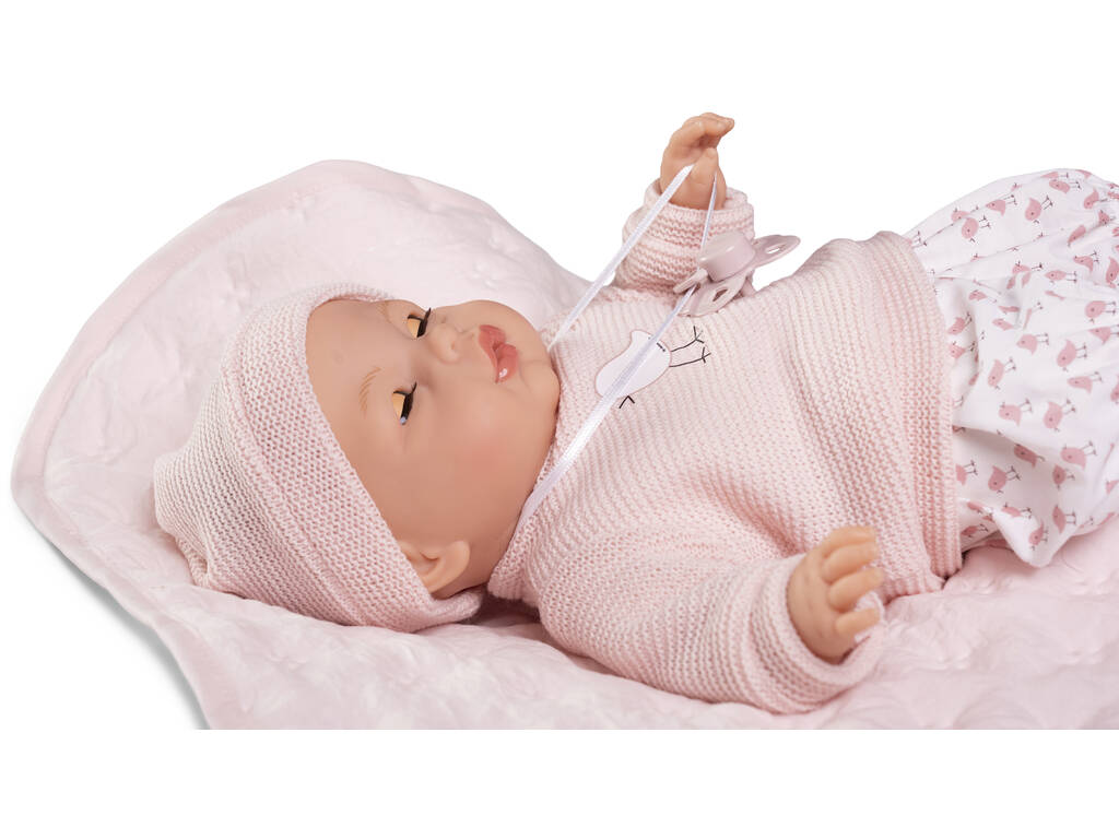 Bambola Bebè Bimba Lagrimitas da 37 cm con copertina imbottita
