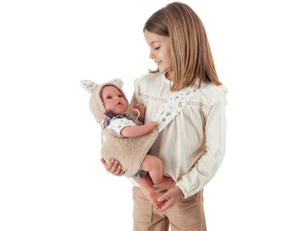 Bambolotto Bebè Neonato Erik de 42 Cm Con portabebé