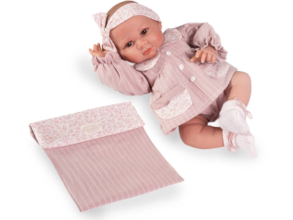 Bambola neonata Luca di 42 cm con borsetta