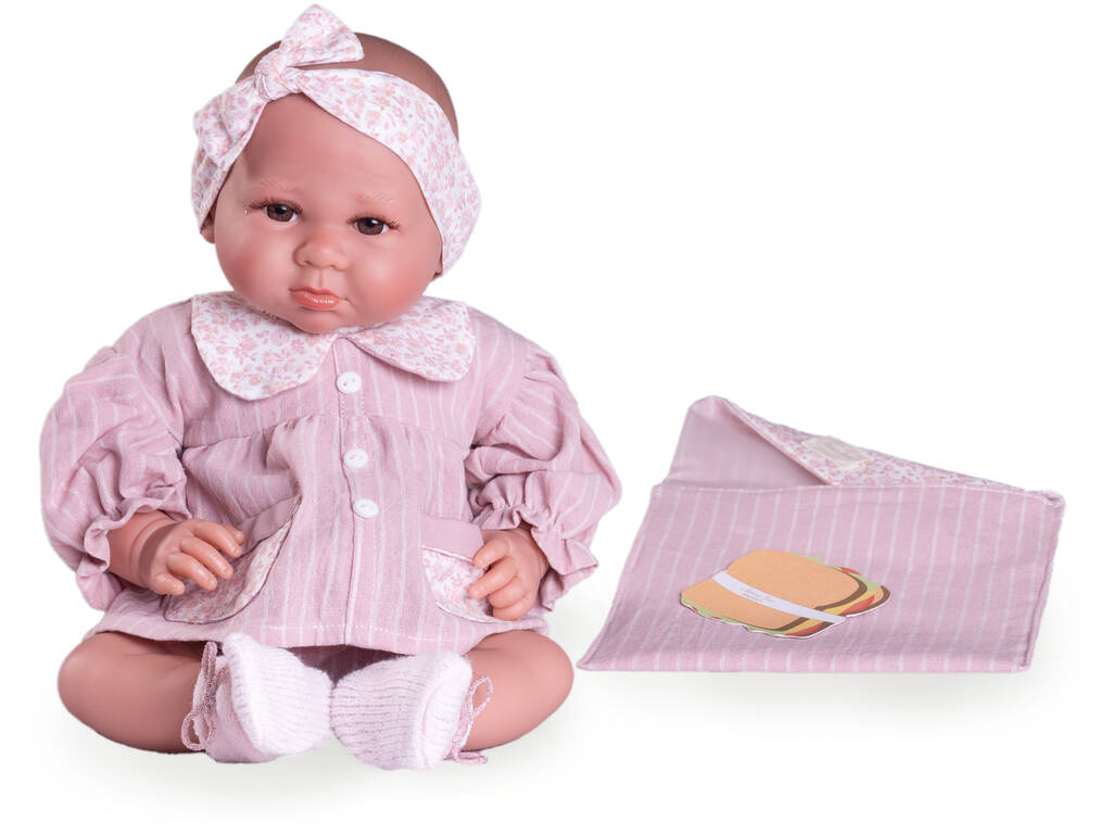 Bambola neonata Luca di 42 cm con borsetta