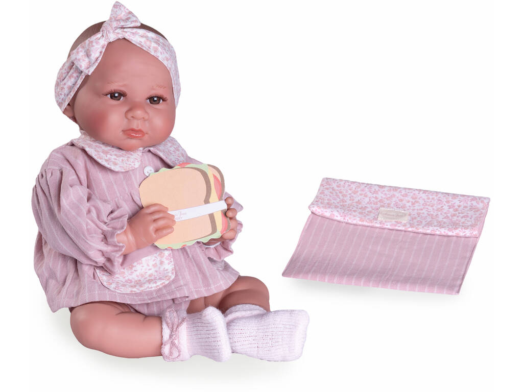 Bambola neonata Luca di 42 cm con borsetta