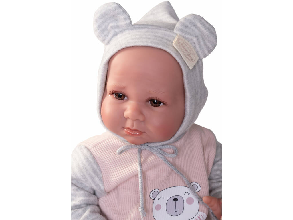 Bambola neonata Luca brilla di notte di 42 cm con cuscino