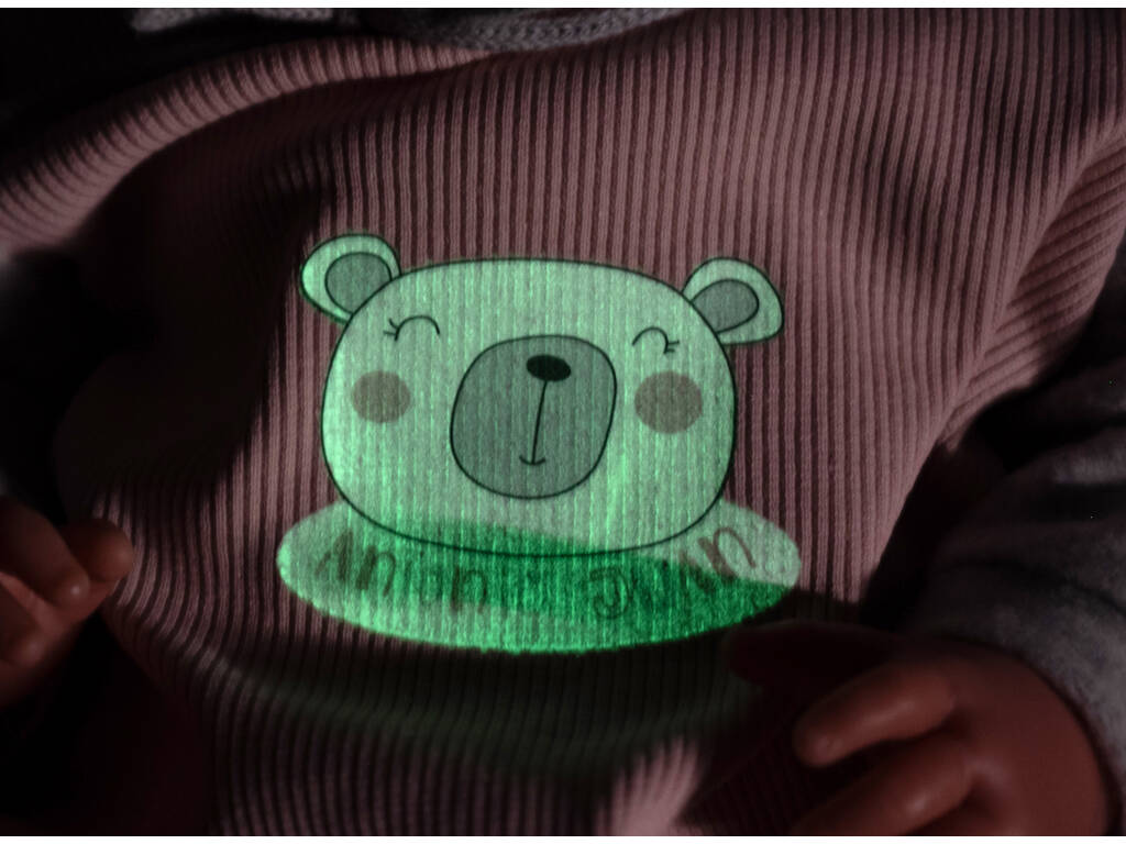 Bambola neonata Luca brilla di notte di 42 cm con cuscino