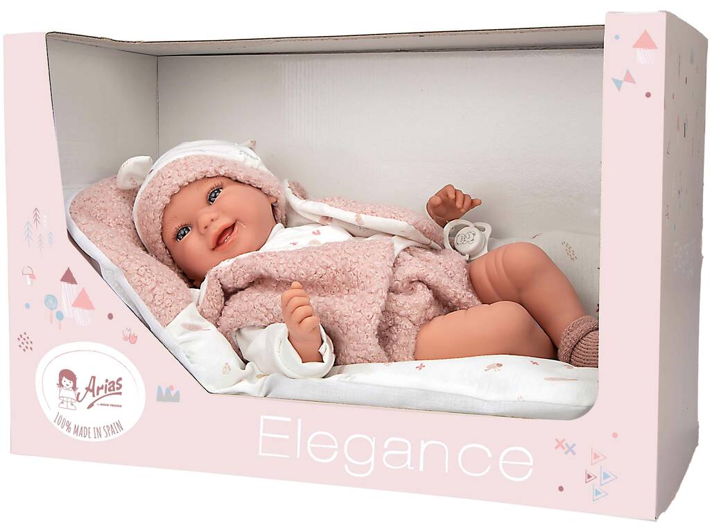 Bambola Elegance Bebè appena nata Colin 40 cm con cuscino