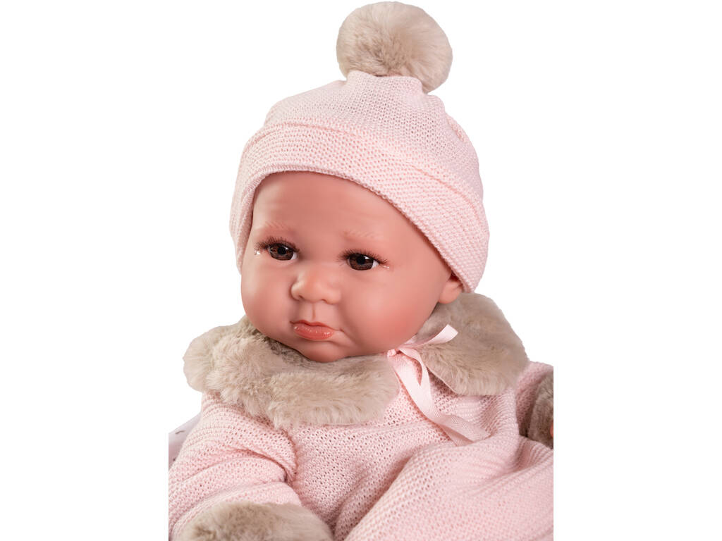 Bambola Bebè Neonato Luca 42 cm con copertina a fiori