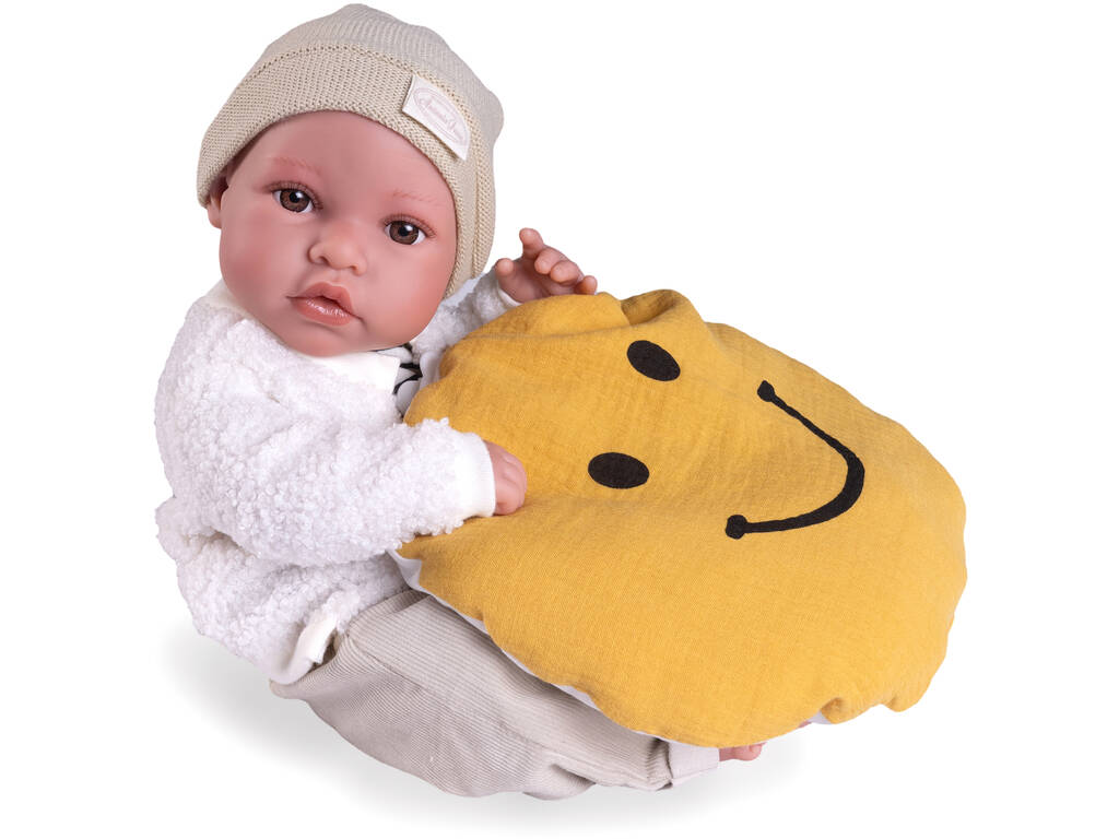 Bambolotto Bebè Neonato Erik Da 42 Cm con Cuscino Smile