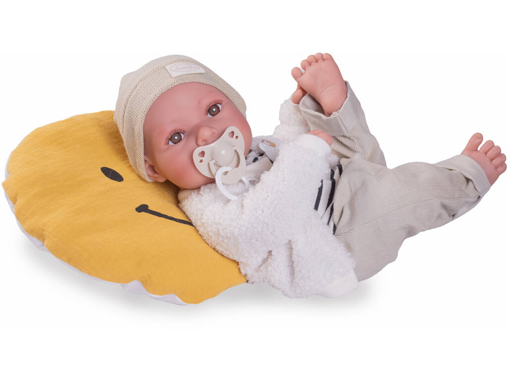 Bambolotto Bebè Neonato Erik Da 42 Cm con Cuscino Smile
