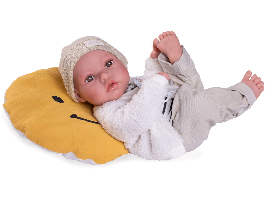 Bambolotto Bebè Neonato Erik Da 42 Cm con Cuscino Smile