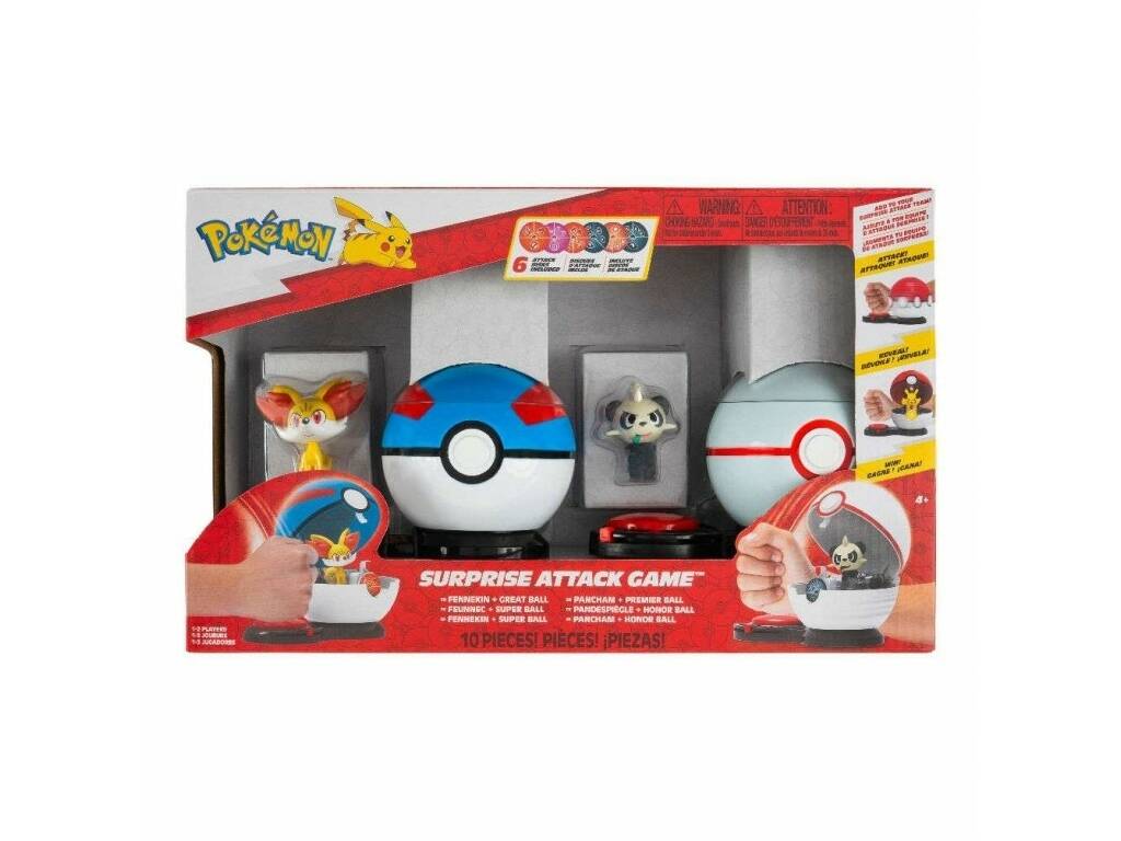 Jeu Pokémon Attaque Surprise avec 2 figurines et 2 balles