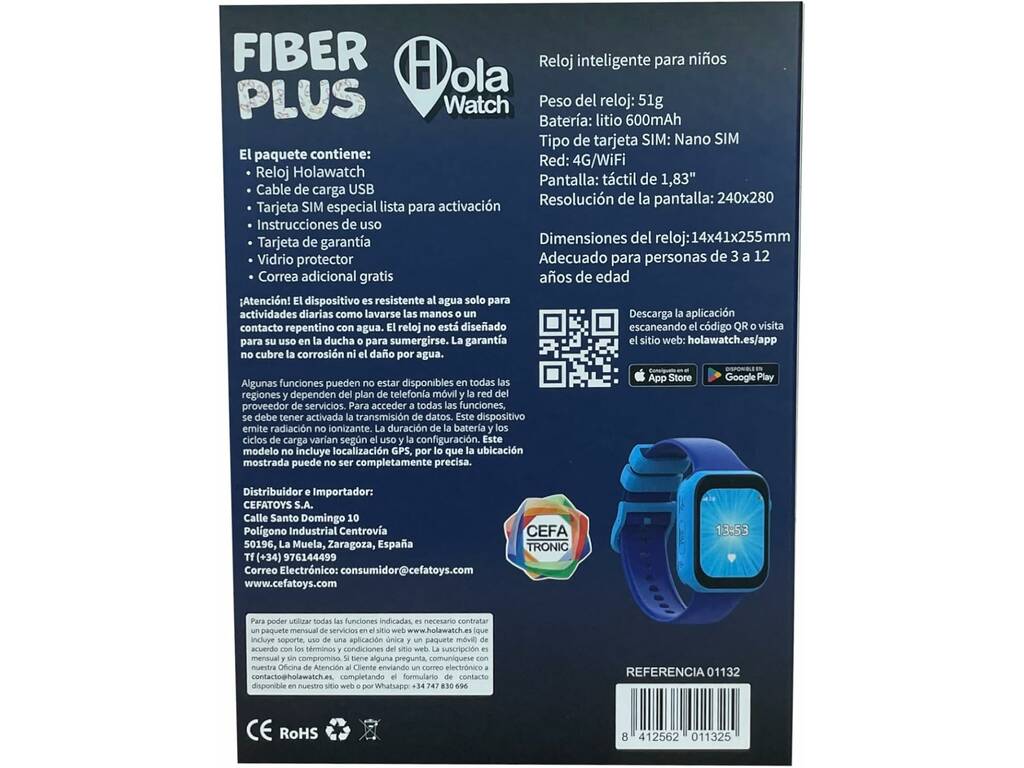 Orologio intelligente HolaWatch Fiber Plus blu