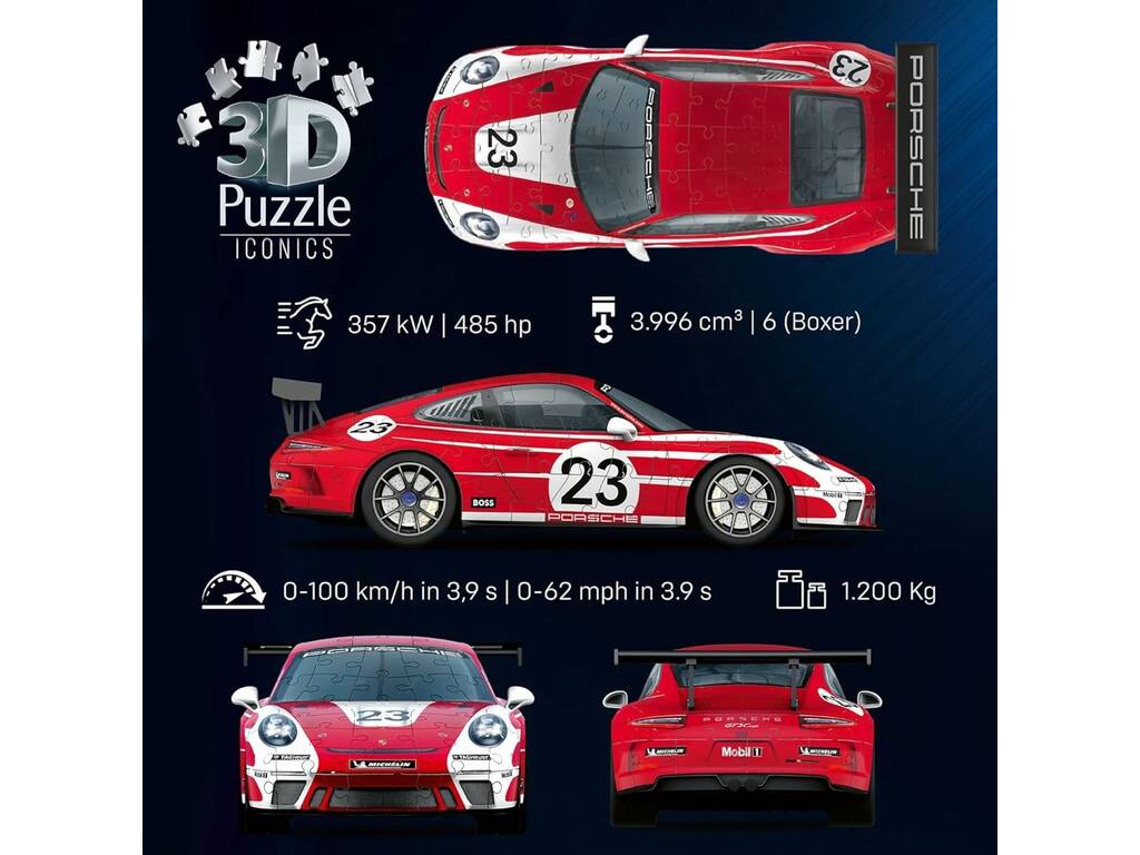 Puzzle 3D Iconics Porsche 911 GT3 CUP Salzburg Desing