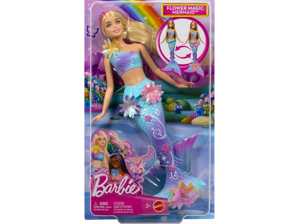 Barbie Flower Magic Mermaid Bambola Sirena Bionda