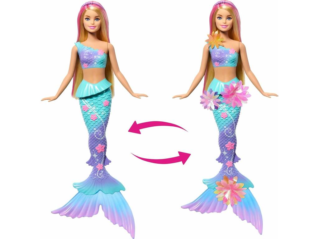 Barbie Flower Magic Mermaid Bambola Sirena Bionda