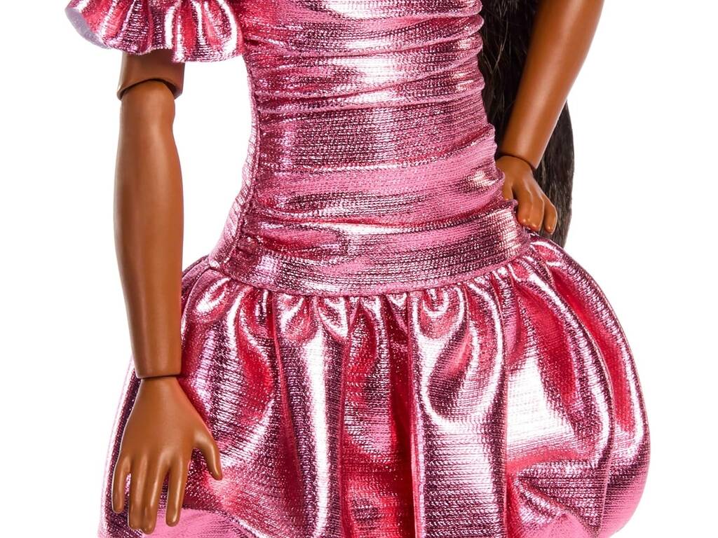Barbie Deluxe Style Bambola con abito rosa con volant a bolle