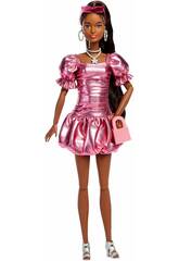 Barbie Deluxe Style Bambola con abito rosa con volant a bolle