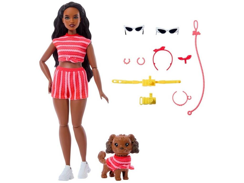 Barbie Twinning Looks Bambola Look Rosso con Cane