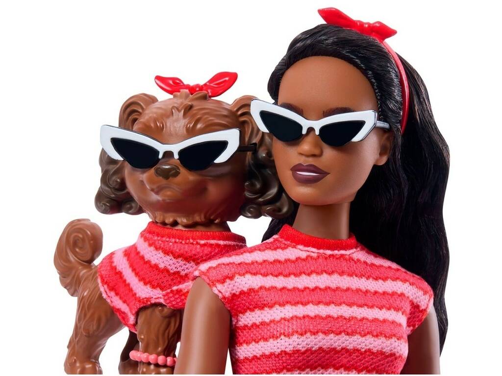 Barbie Twinning Looks Bambola Look Rosso con Cane
