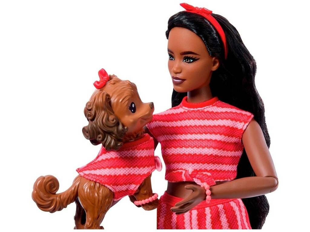 Barbie Twinning Looks Bambola Look Rosso con Cane