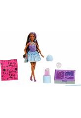 Barbie Party Unboxed Puppe mit Lila Lutscher und 10 Überraschungen