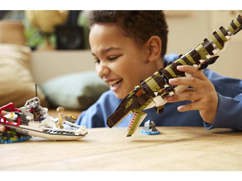 Lego Jurassic World Rebirth Misión Naval: Mosasaurus Construible