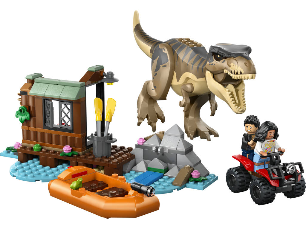 Lego Jurassic World Rebirth Fuga lungo il fiume e T. Rex a caccia
