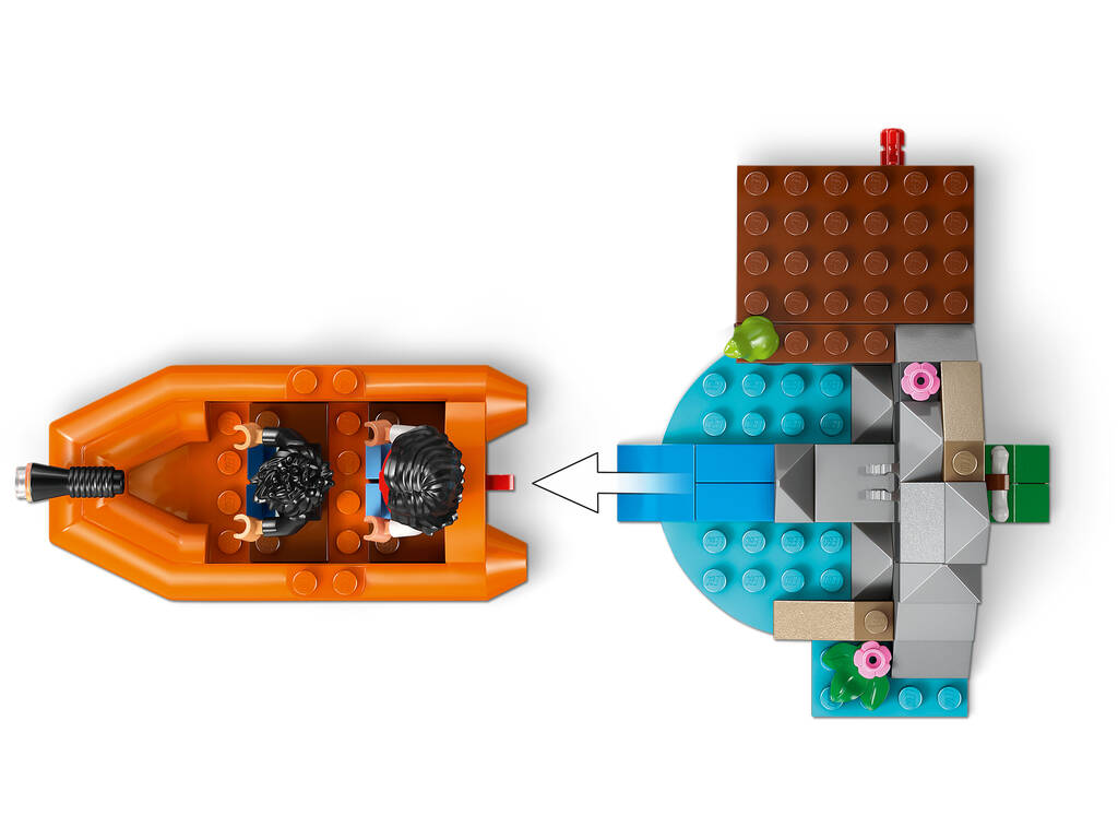 Lego Jurassic World Rebirth Fuga lungo il fiume e T. Rex a caccia