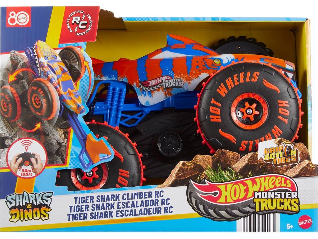 Hot Wheels Monster Trucks Veicolo Tiger Shark Climber Auto radiocomandata