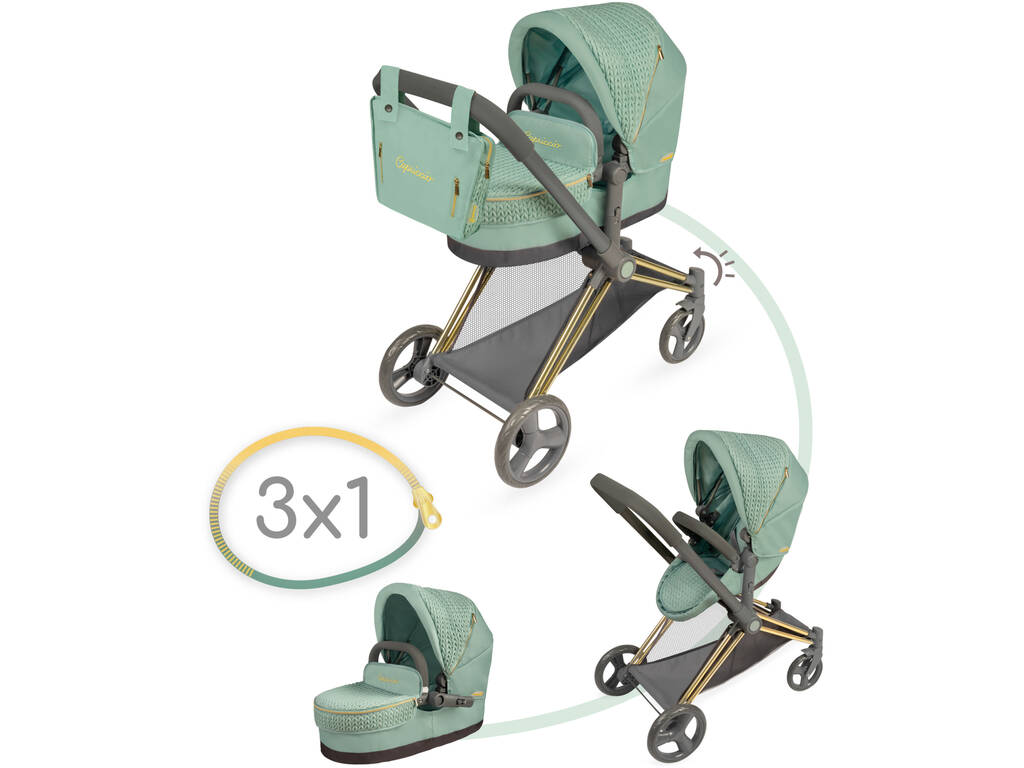 Carro de Muñécas 3x1 Plegable Capriccio con Bolso