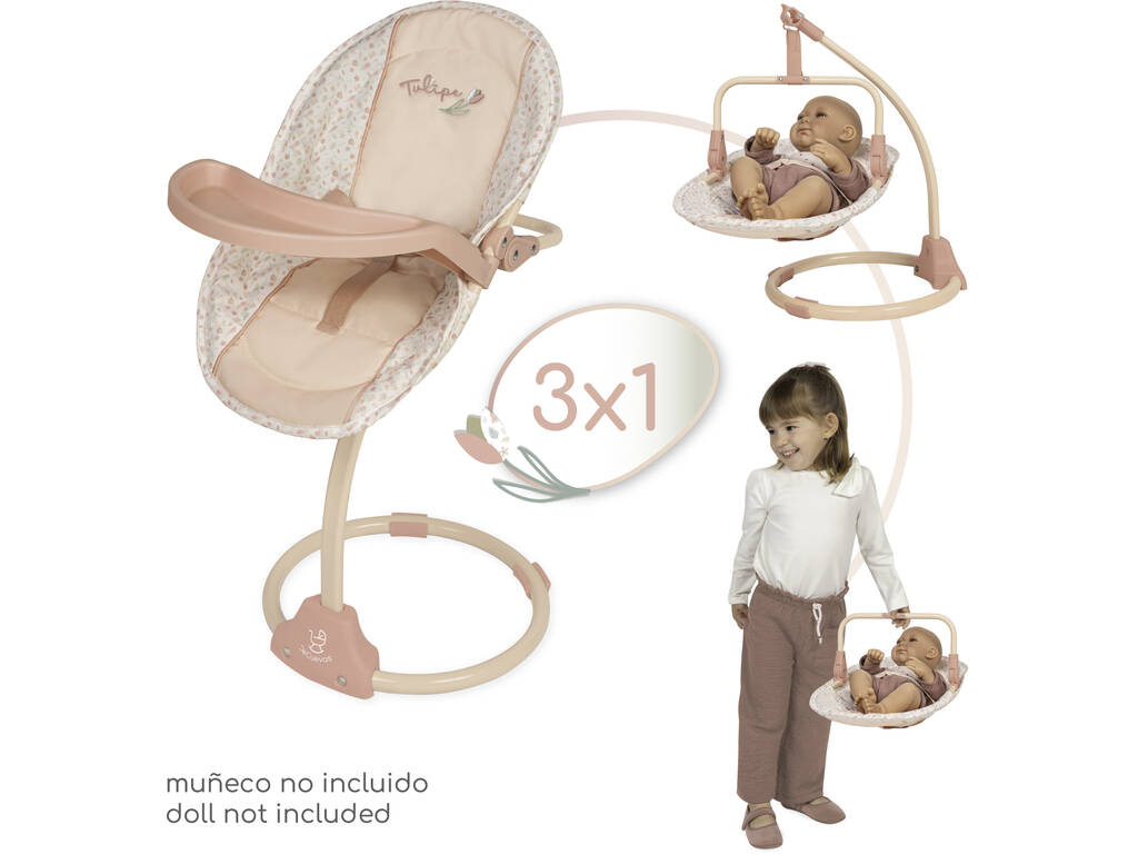 Seggiolino Altalena per Bambole Tulipe 3x1