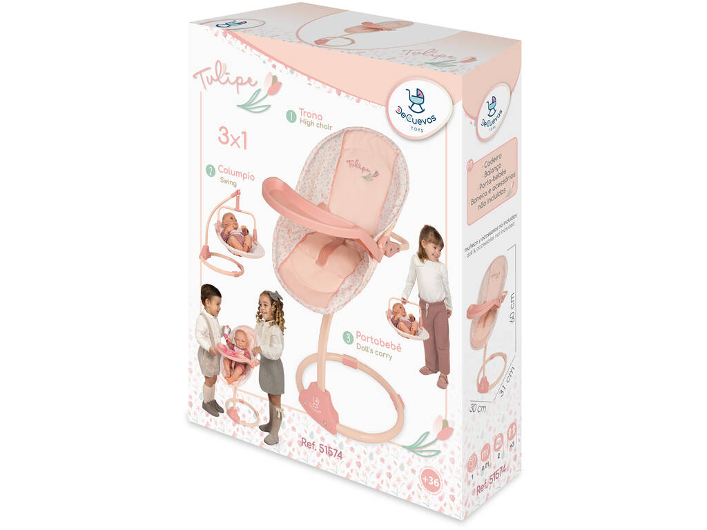 Seggiolino Altalena per Bambole Tulipe 3x1