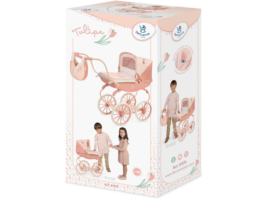 Passeggino per Bambole classico Tulipe con borsa