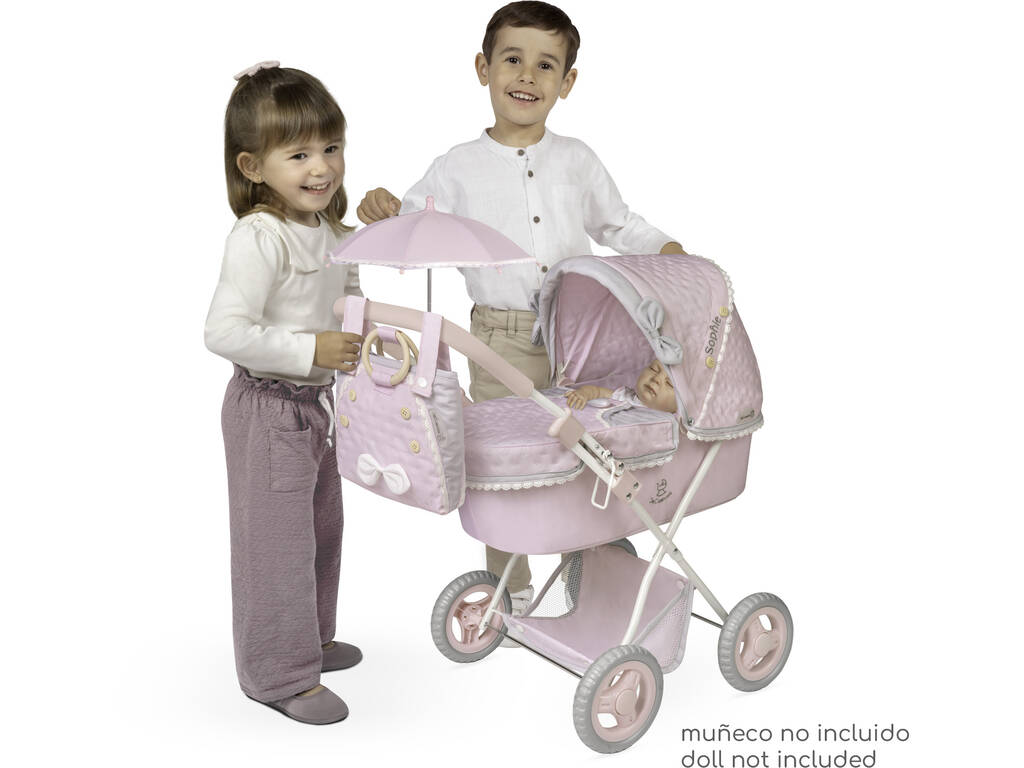 Carrozzina pieghevole Sophie con borsa e ombrellino