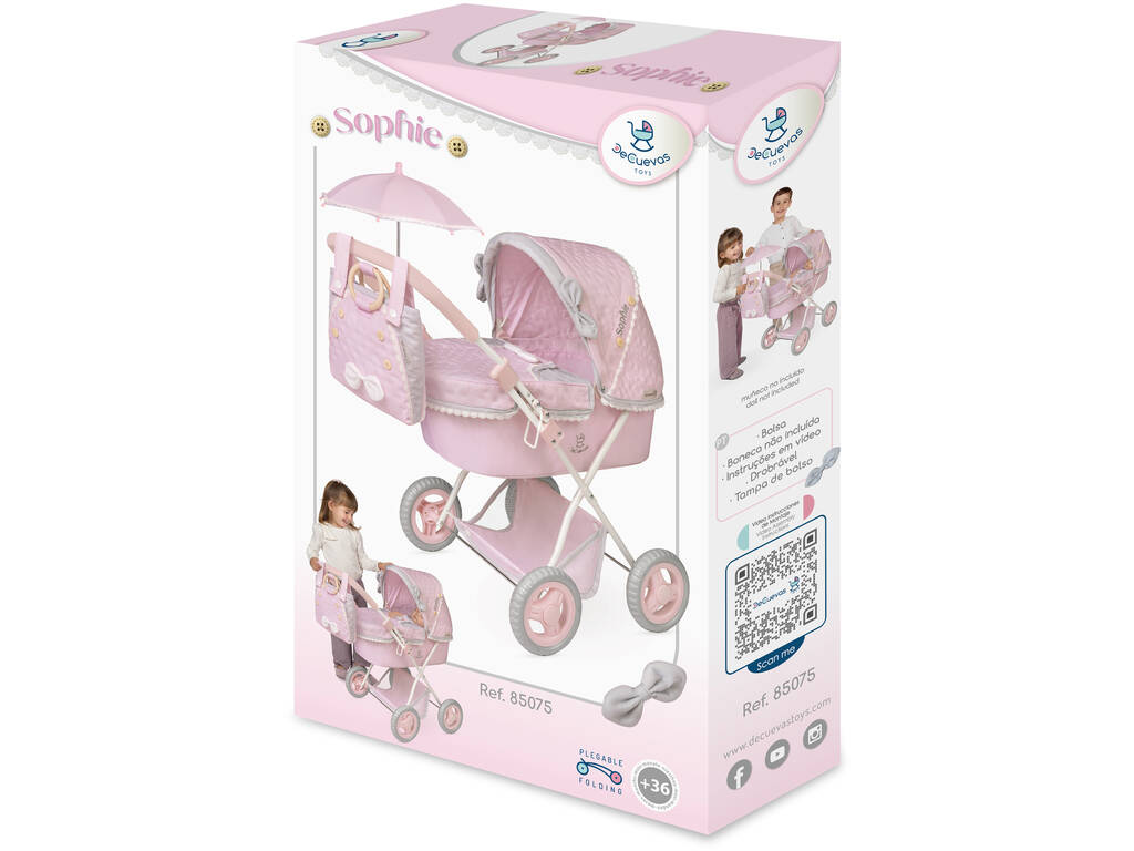 Carrozzina pieghevole Sophie con borsa e ombrellino