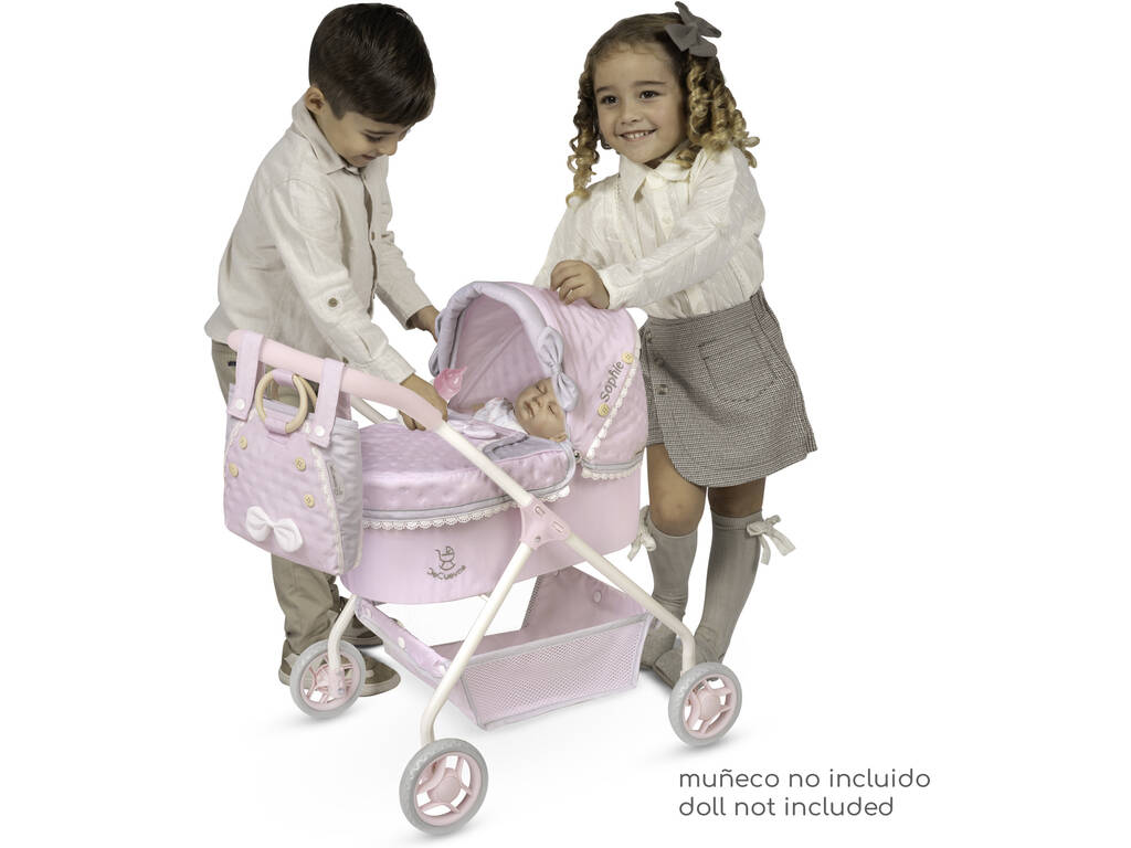 Carrinho de Bonecas Meu Primeiro Carrinho Sophie com Bolsa