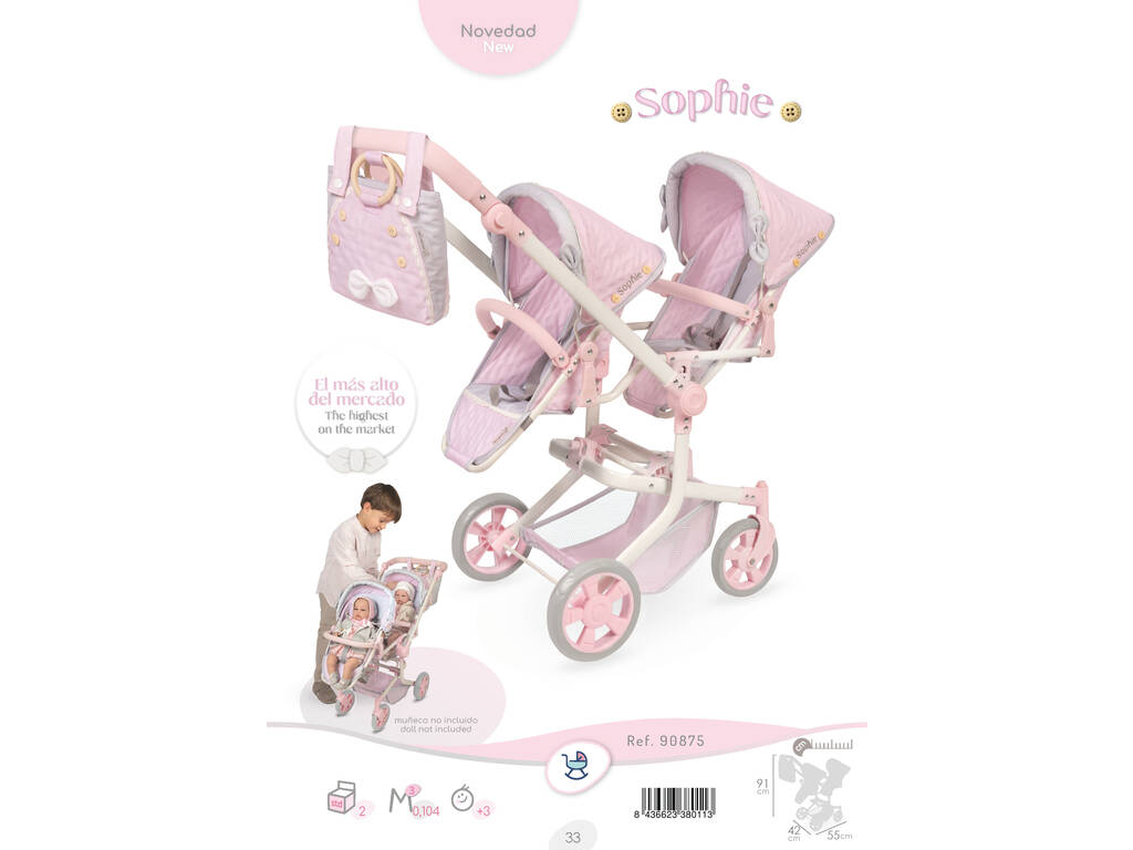 Passeggino gemellare pieghevole Sophie