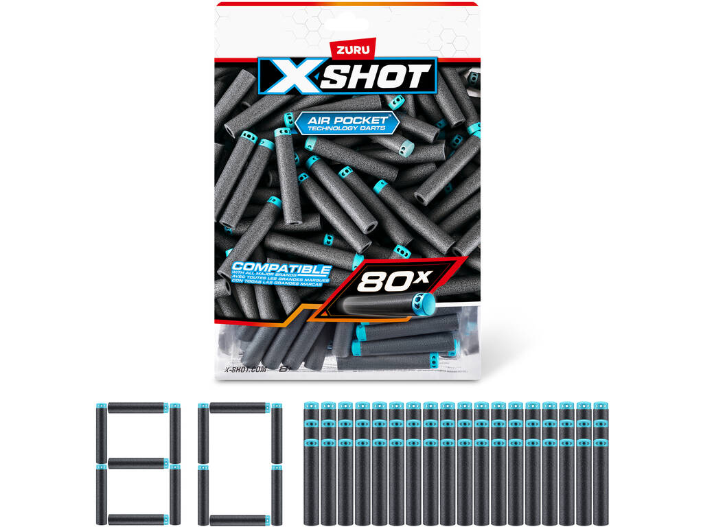 Zuru X-Shot Pack de 80 Dardos de Espuma