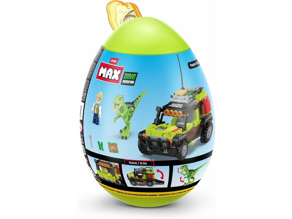 Zuru Max Uovo Dino Adventure Raptor Force con 252 pezzi