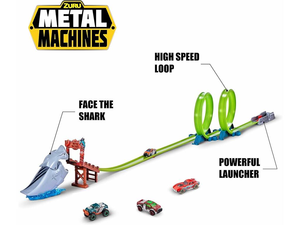 Zuru Metal Machines Playset Shark-Attack Track con veicolo
