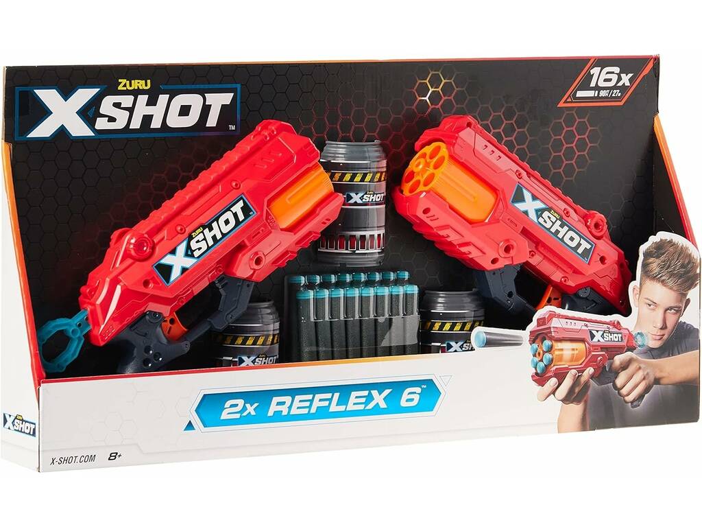 Zuru Xshot Pack 2 Lanciatori 2X Reflex 6 con 16 dardi