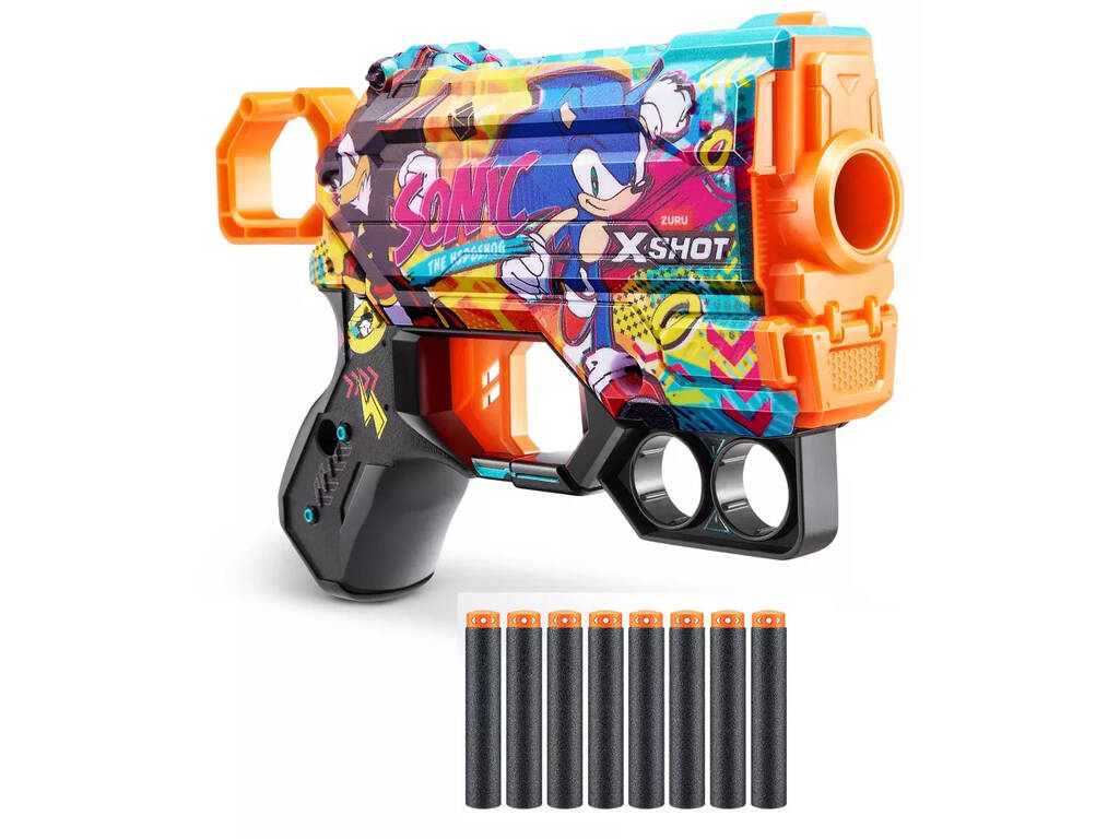 Zuru Xshot Skins Lanciatore Sonic Menace con 8 dardi