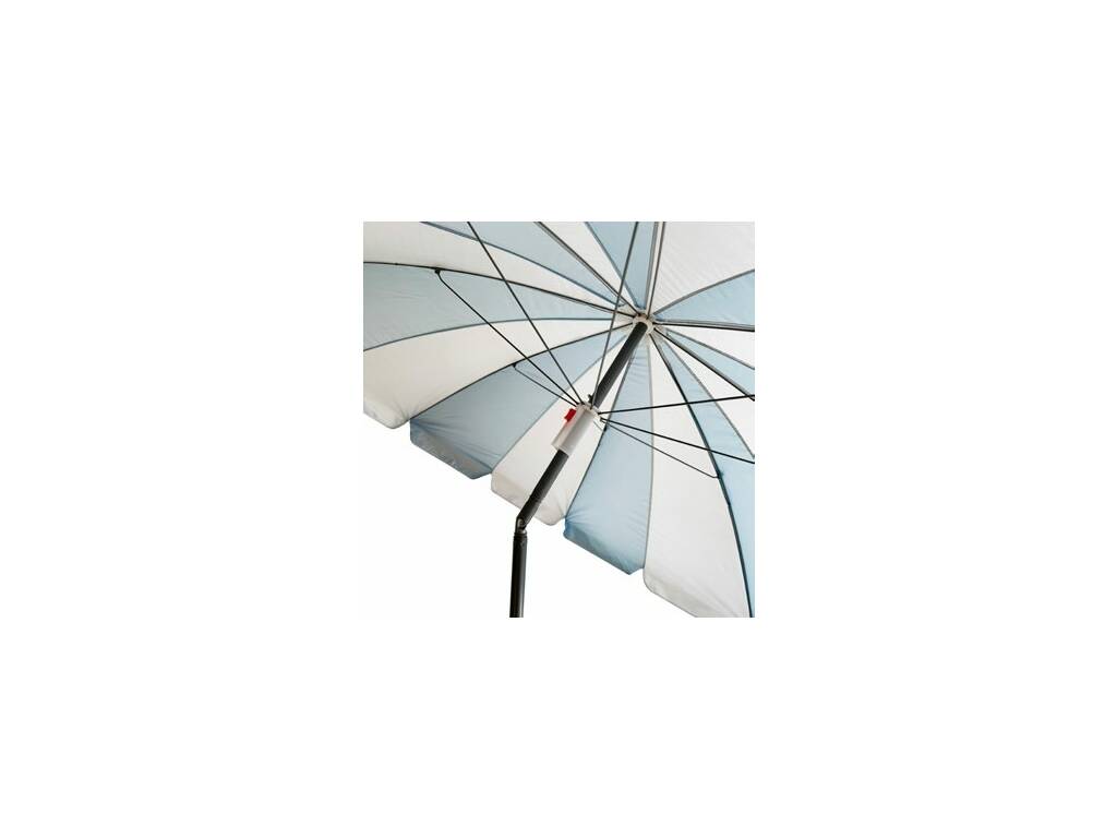 Ombrellone da spiaggia in nylon orientabile da 200 cm con 8 stecche e 16 pannelli con protezione UV +50