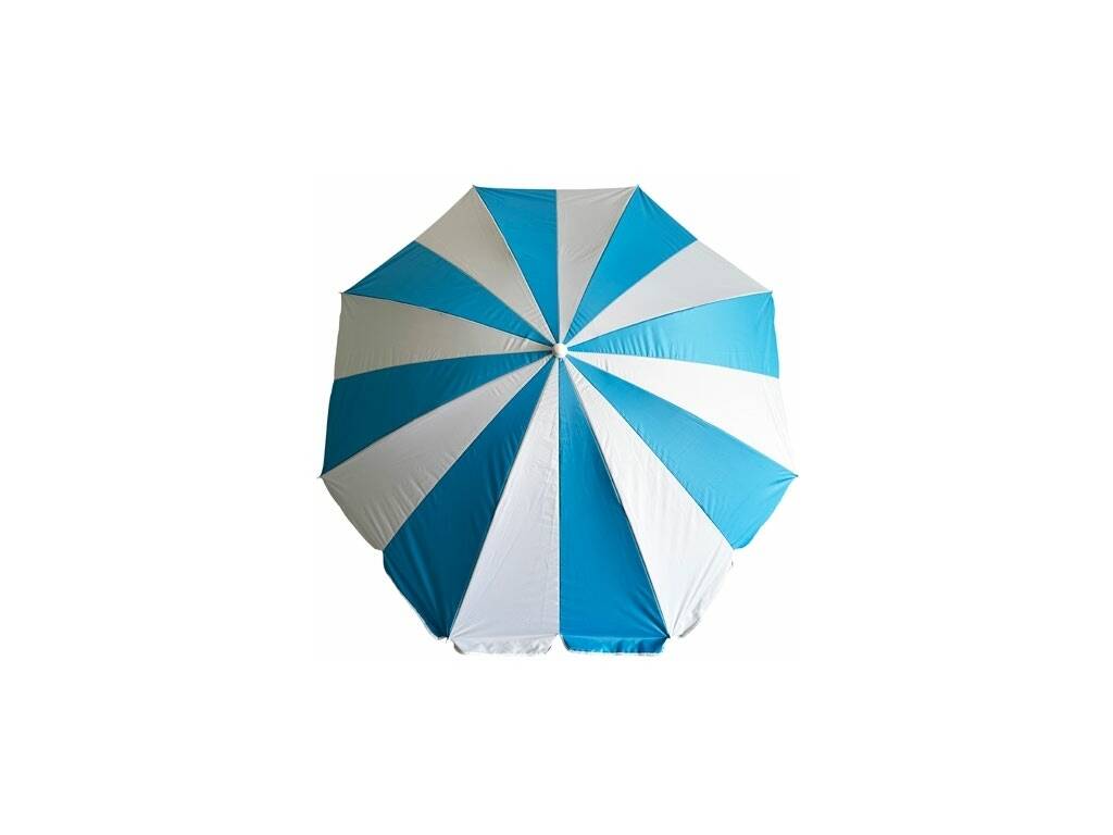 Ombrellone da spiaggia in nylon orientabile da 200 cm con 8 stecche e 16 pannelli con protezione UV +50