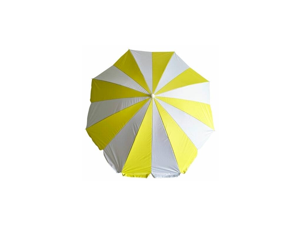 Ombrellone da spiaggia in nylon orientabile da 220 cm con 8 stecche e 16 pannelli con protezione UV +50