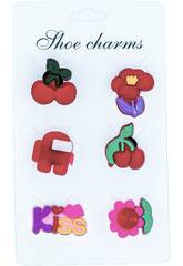 imagen Spille decorative per zoccoli Eva Pack Motivi rossi 6 pezzi
