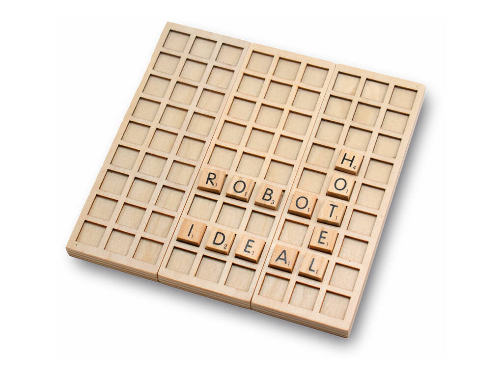 Forma parole in legno in scatola di metallo