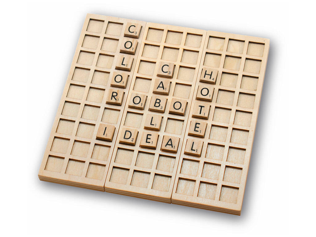 Forma parole in legno in scatola di metallo