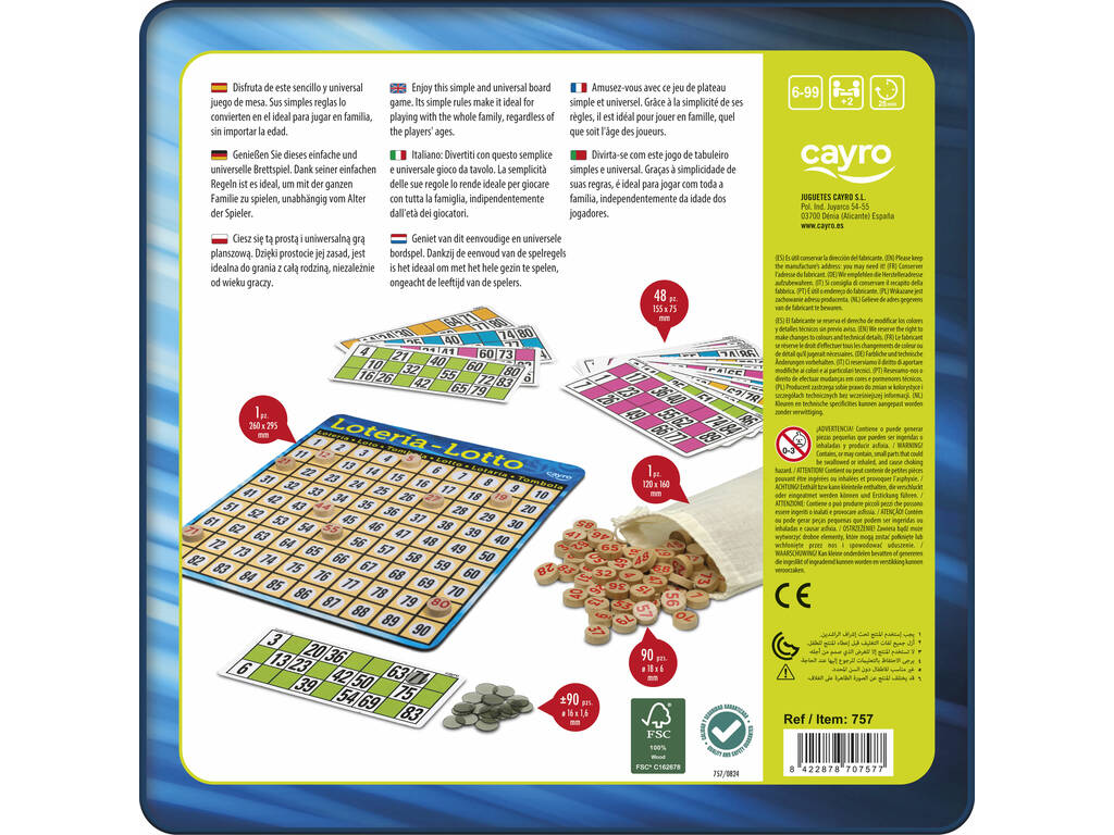 Bingo Lotteria Scatola metallica
