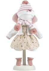 Robe pour poupée 38 cm avec bonnet, écharpe et chaussettes