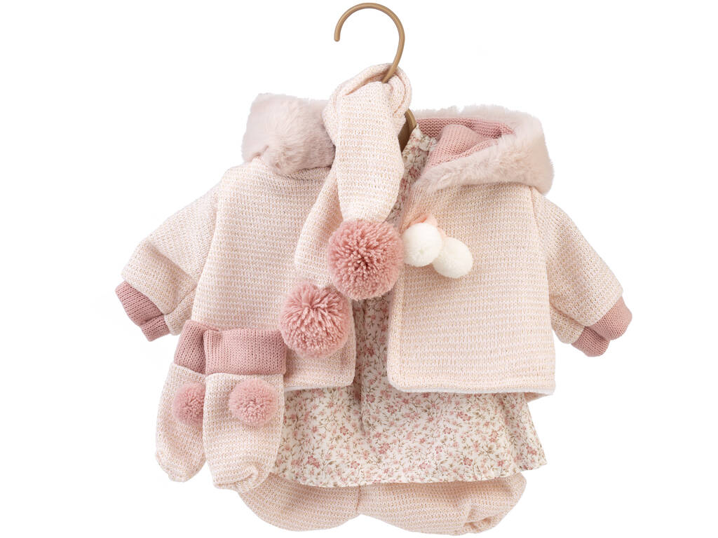 Set bambola 42 cm Sciarpa, giacca con cappuccio e fermagli per capelli